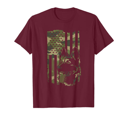 German Shepherd Dog - Dog Lover Shepherd USA Flag 4th July T-Shirt