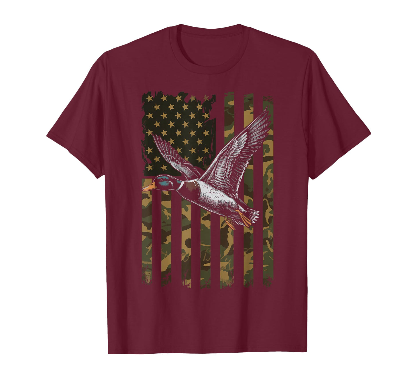Duck Hunting US Flag Waterfowl America T-Shirt