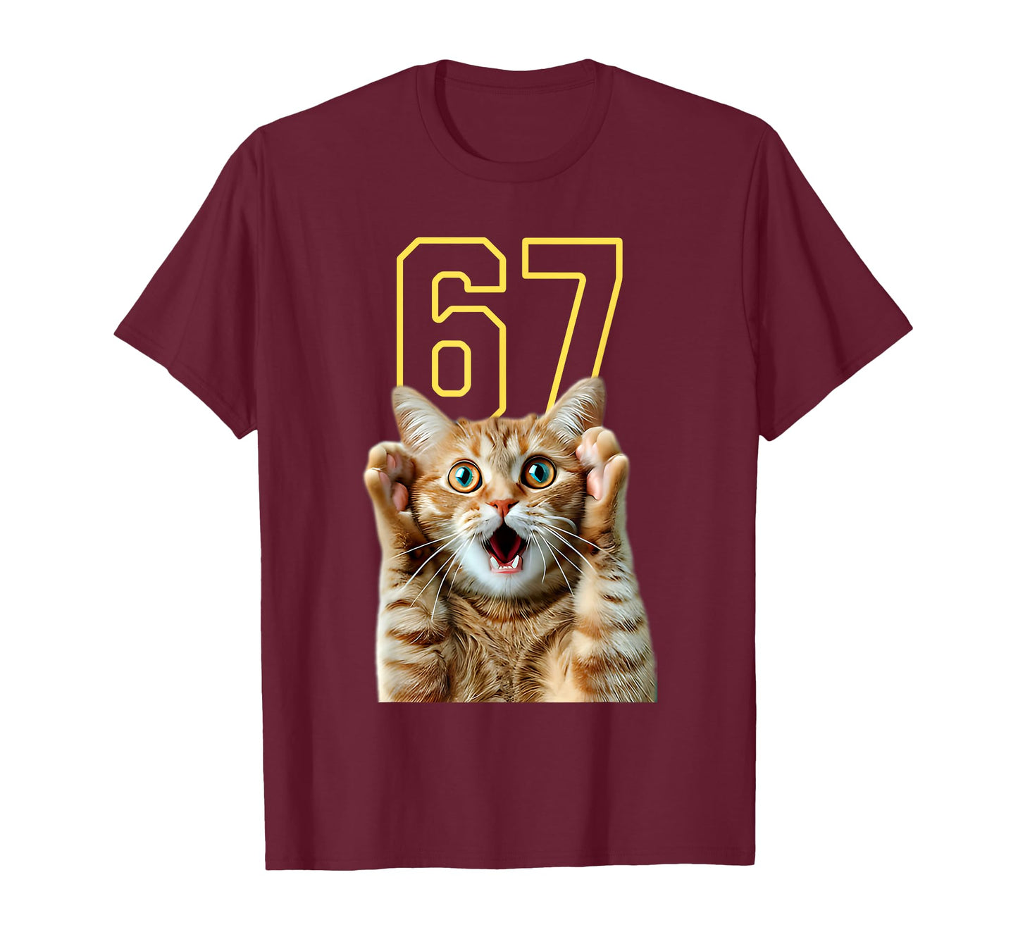 67 Cat Six Seven Funny Meme 6 7 T-Shirt