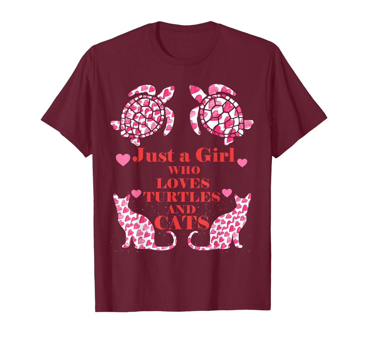 Just A Girl Who Loves Turtles And Cats Funny Gift T-Shirt