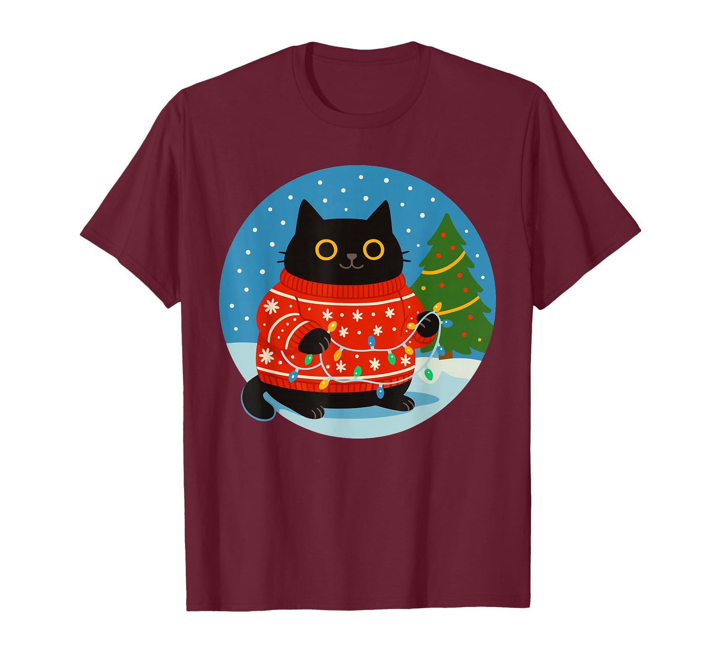Meow Christmas Men Women Kids Cat Christmas T-Shirt
