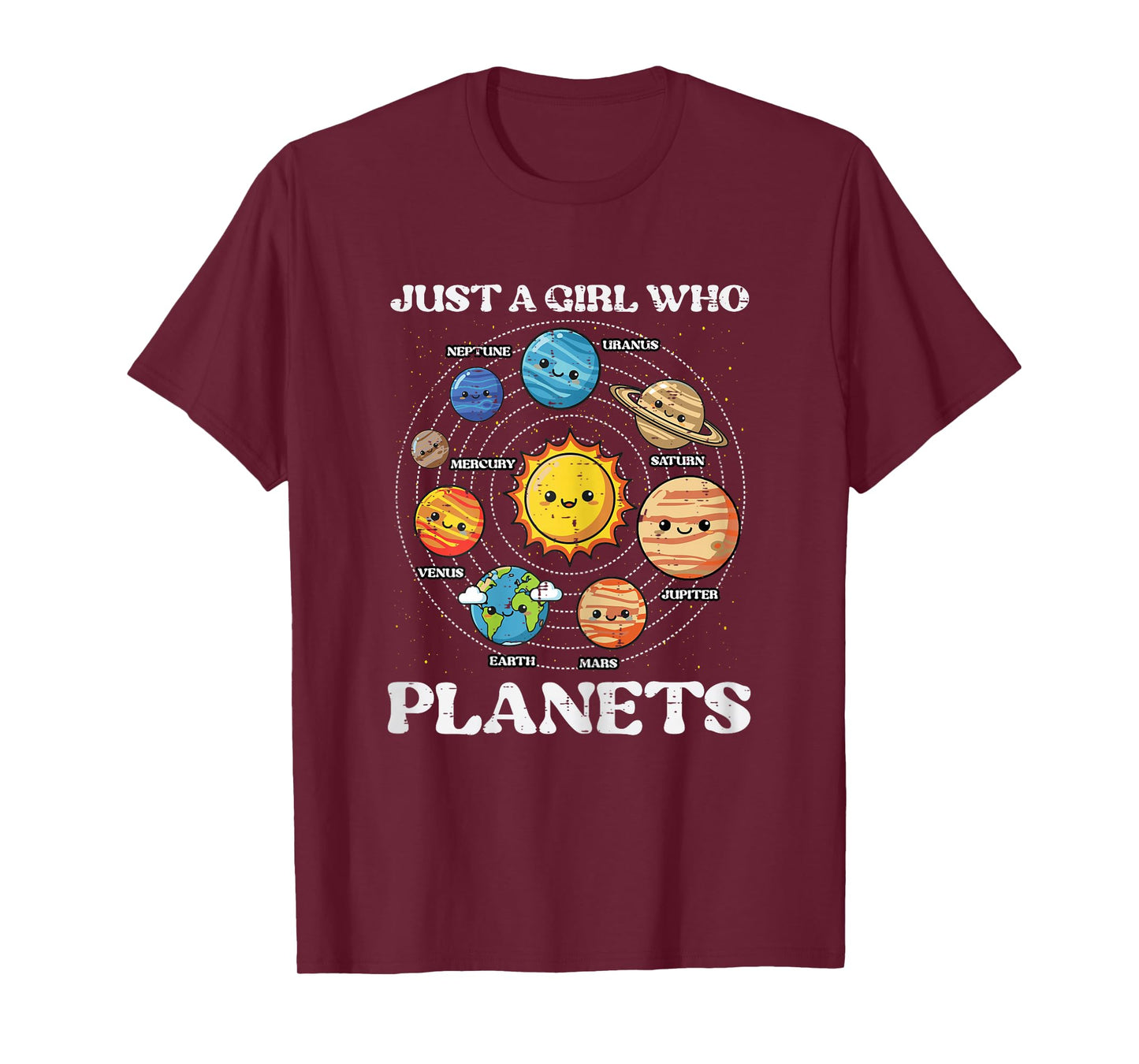 Just Girl Who Loves Planets Space Galaxy Girls Kids Toddler T-Shirt