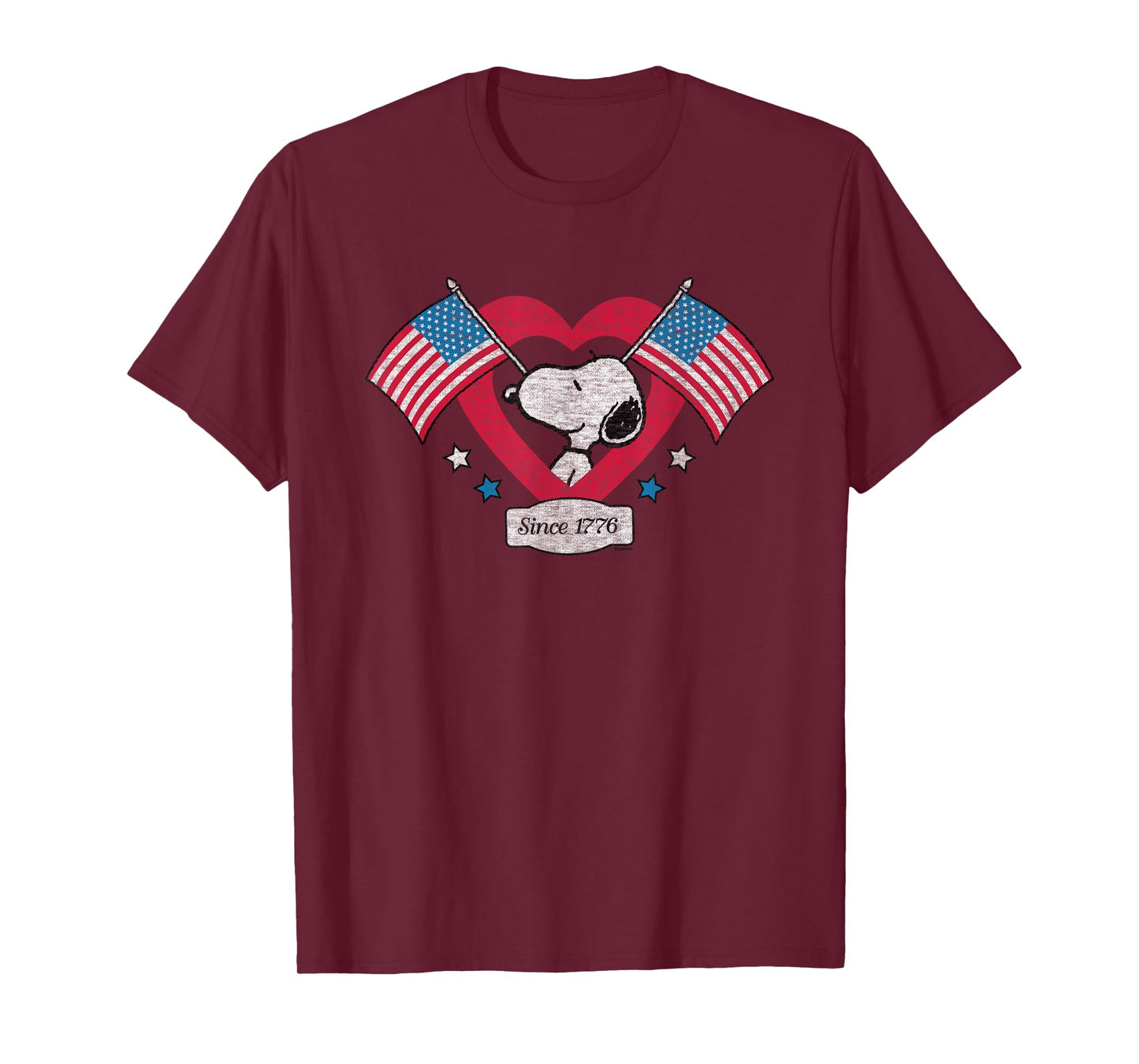 Peanuts - Snoopy Since 1776 Flag Heart T-Shirt