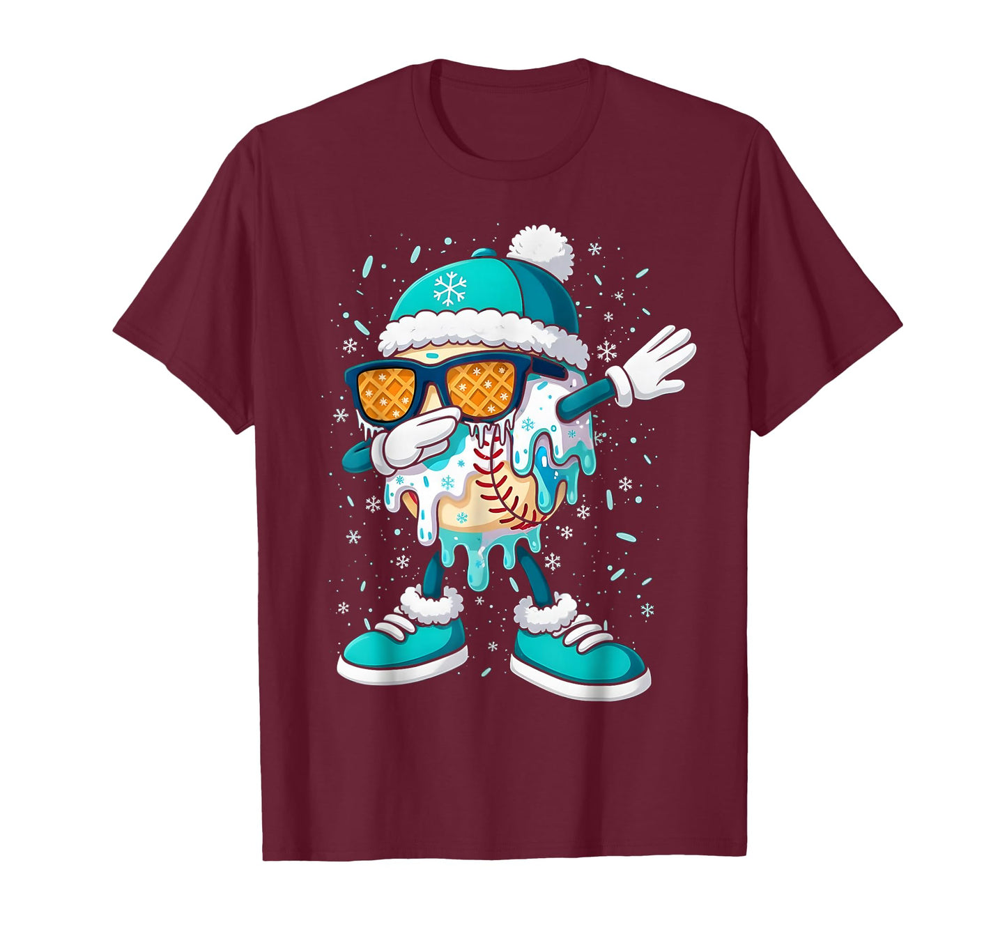 Ice Cream Baseball Drip Home Plate Bats Cool for Boys Youth T-Shirt
