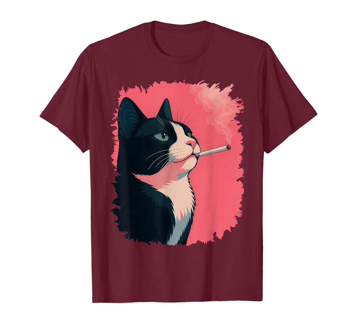Retro Cool Cat Smoking Funny Cat for Men Women T-Shirt