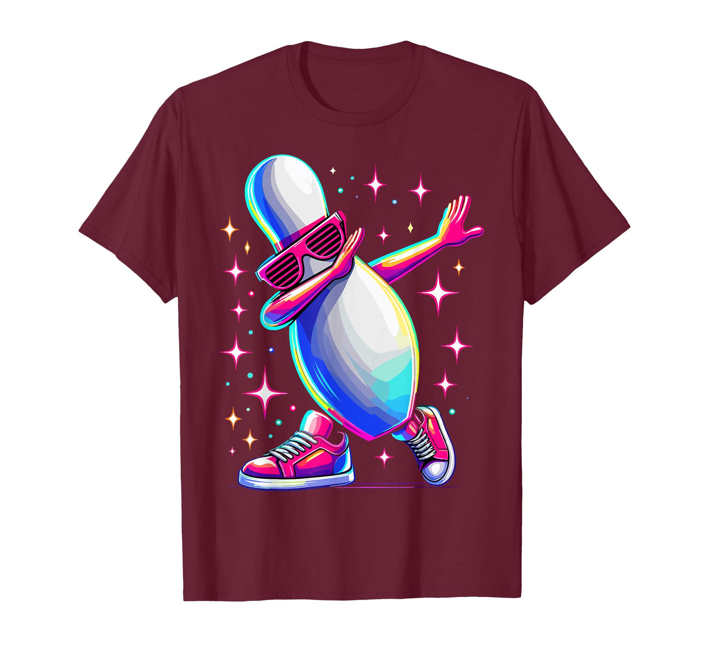 Bowling Pin Dabbing Sunglasses Bowler Player T-Shirt