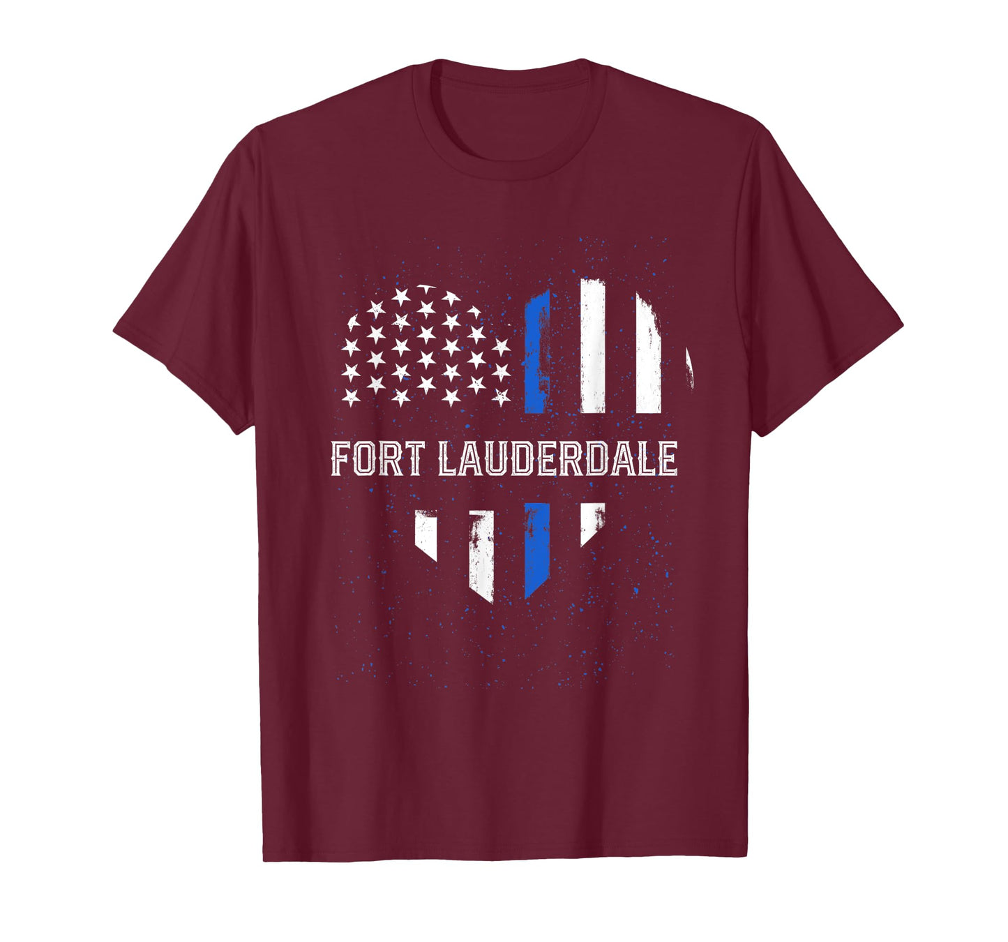 Thin Blue Line Heart Fort Lauderdale Police Officer T-Shirt