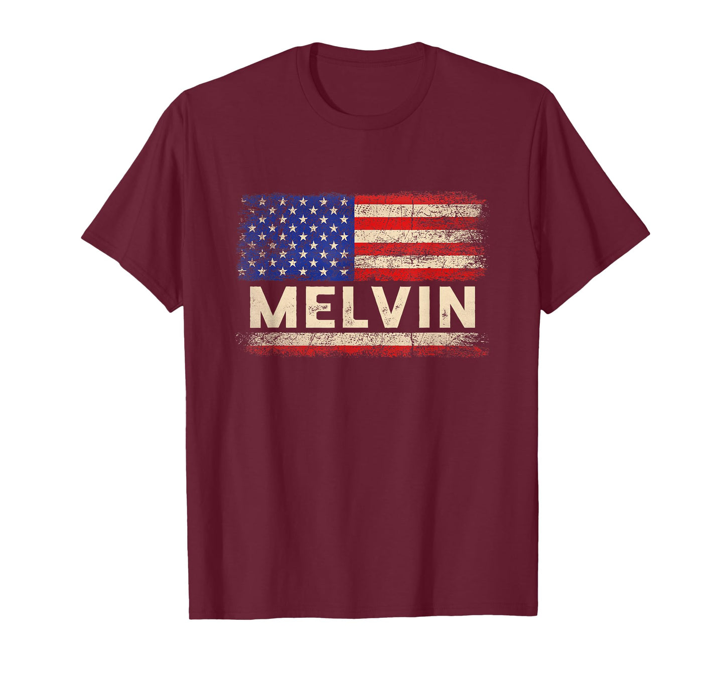Melvin First Name Shirt Melvin Name American Flag Women Kids Men T-Shirt