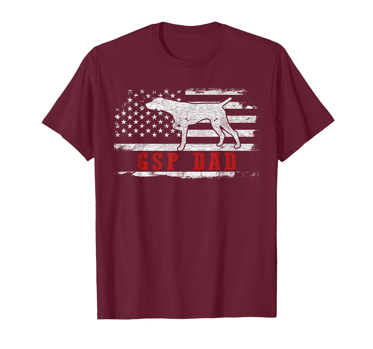 GSP Dad American Flag German Shorthaired Pointer Dog T-Shirt