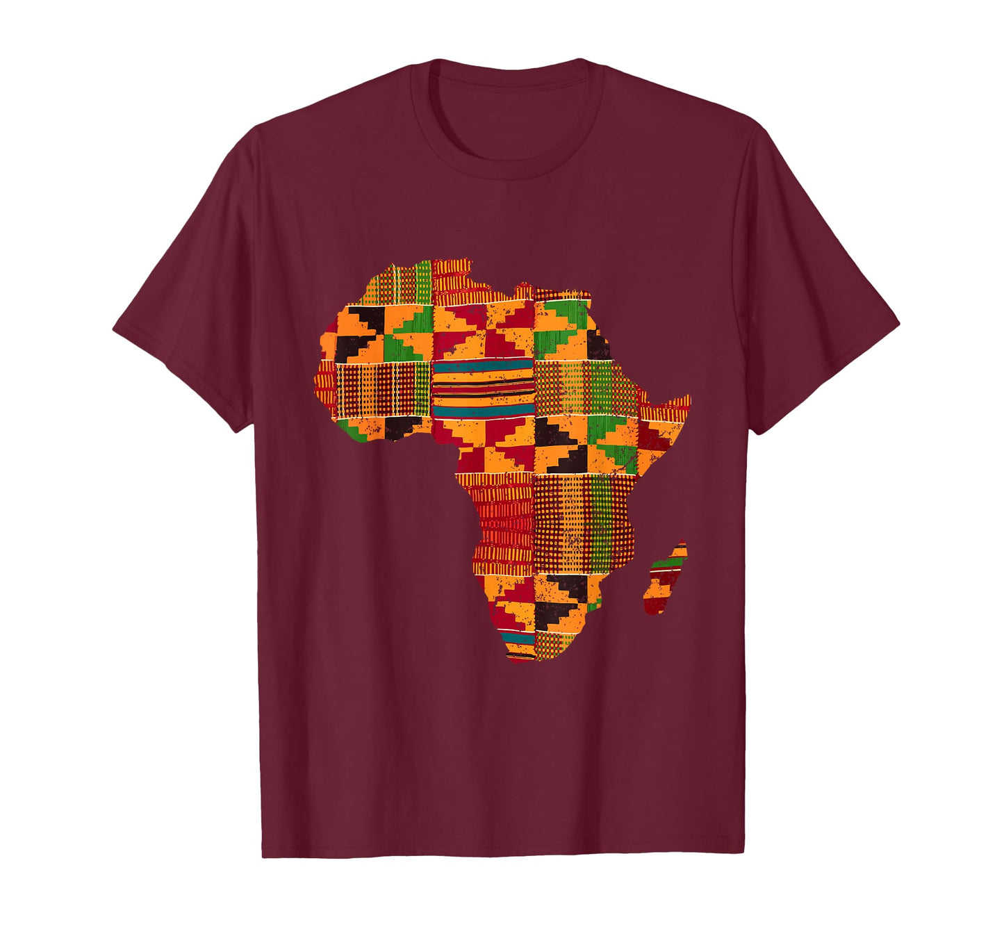 Cool Africa Map Kente Cloth Gift for Men Women African Lover T-Shirt Small