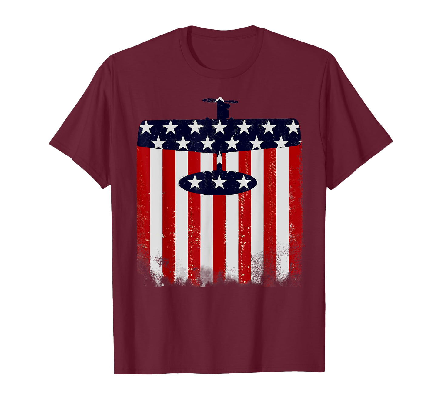Ringmaster Control Line RC Airplane 4th of July USA Flag T-Shirt