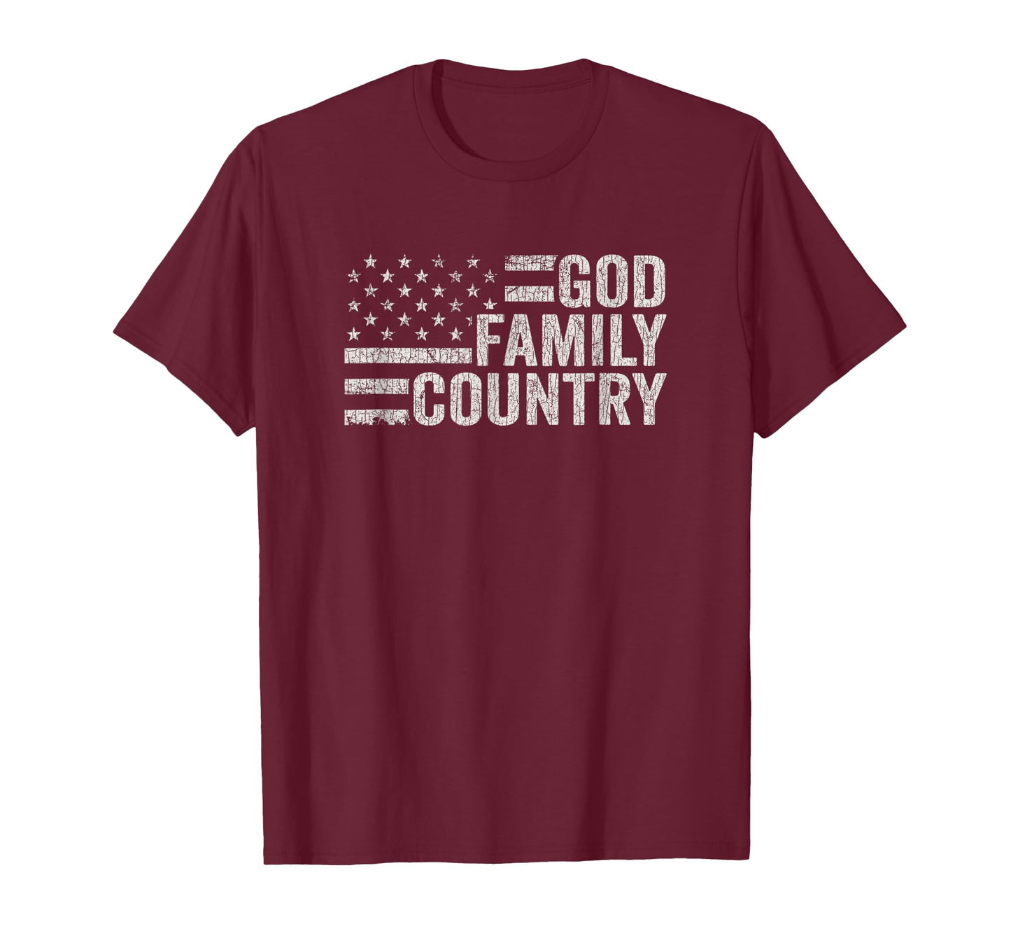 Vintage God Family Country Patriotic Christian American T-Shirt