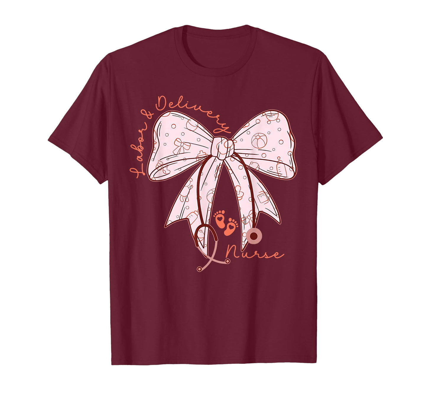 Cute Coquette Bow Labor and Delivery Unit Baby Ob RN Nurse T-Shirt