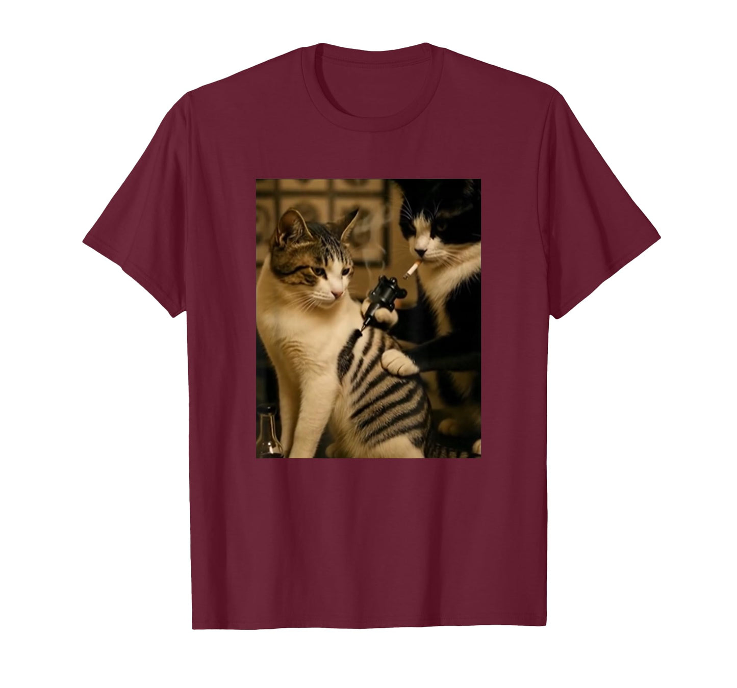 Smoking Cat Tattoo Art for Cat Lovers T-Shirt