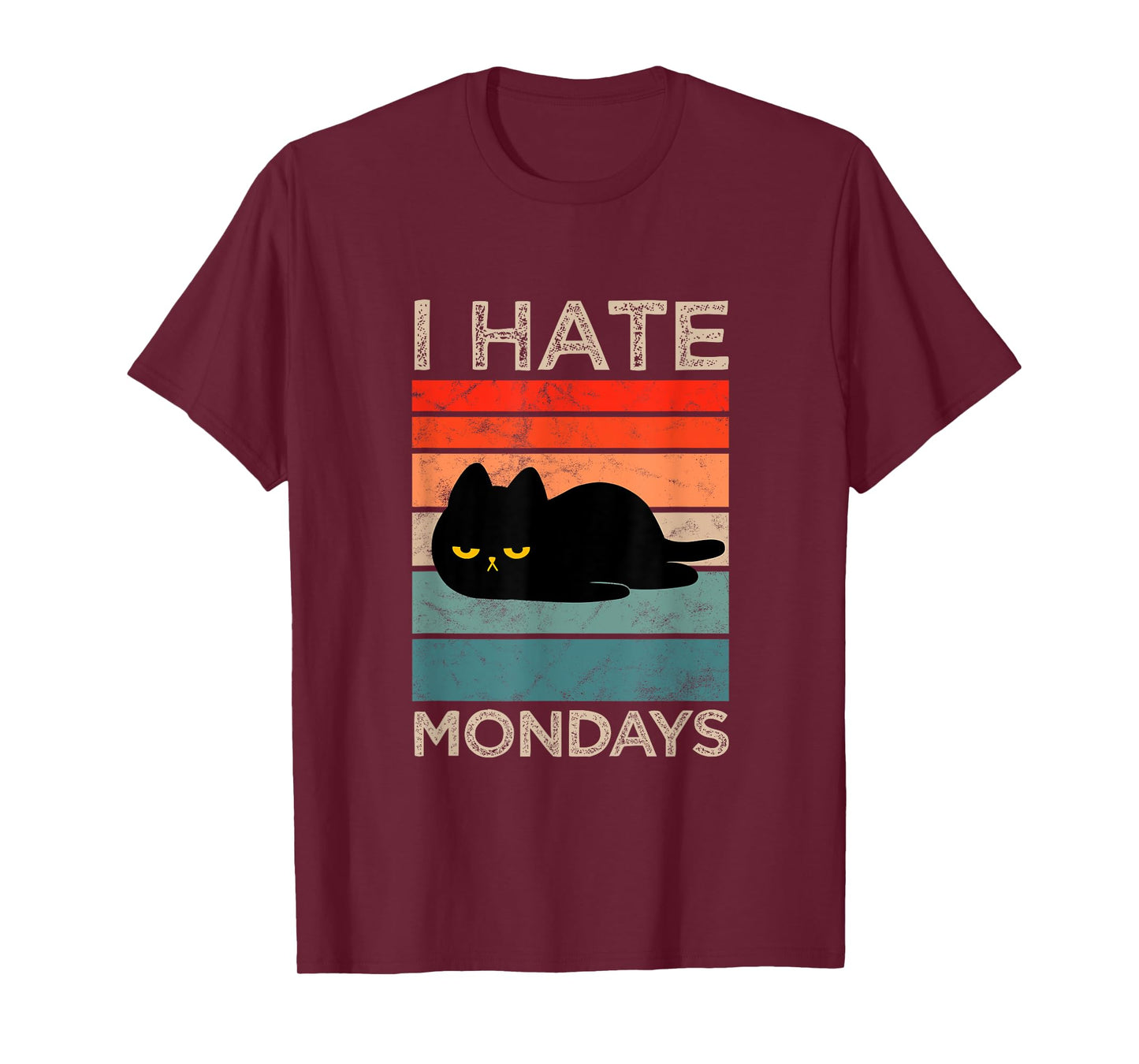 I Hate Mondays Retro Cat – Funny Lazy Cat T-Shirt