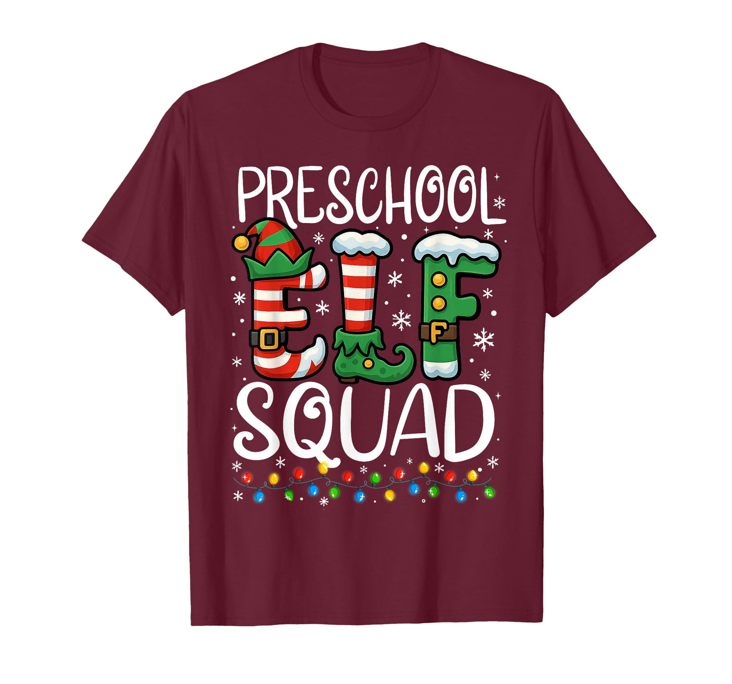 Preschool Elf Squad Funny Teacher Christmas Students T-Shirt