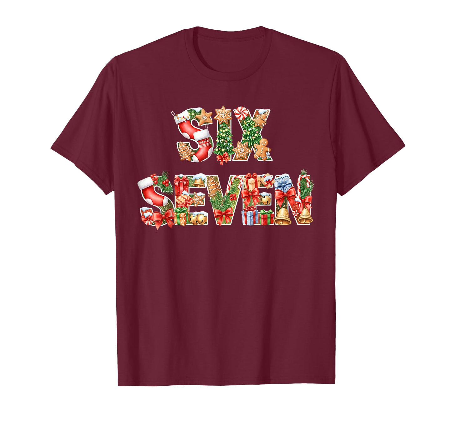 Six Seven Christmas Meme 67 Funny Holiday Men Women Kid Boys T-Shirt