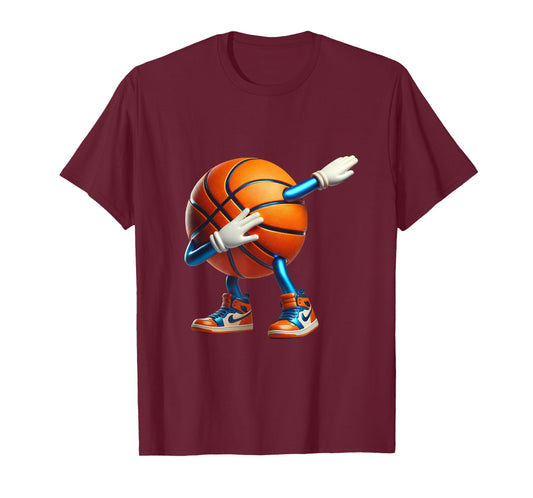 Dabbing Basketball Ball Funny Boys Men Women Sports Player T-Shirt