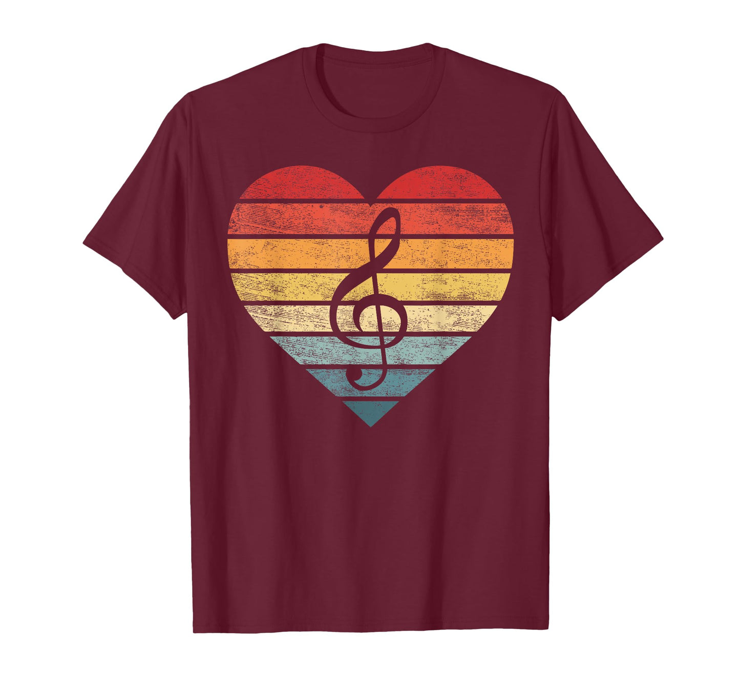 Music Teacher Gifts Retro Sunset Note Music School Musician T-Shirt