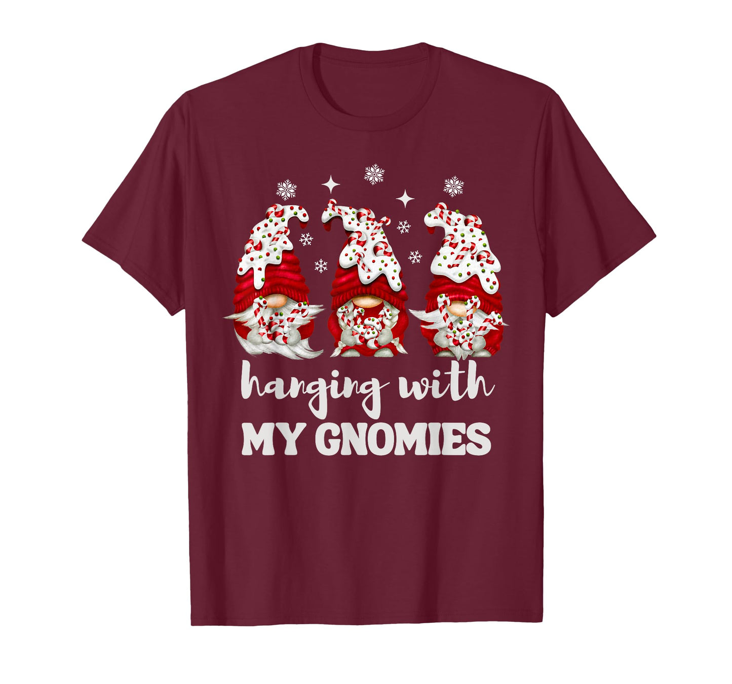 Christmas Hanging With My Gnomies Peppermint Xmas Gnome T-Shirt