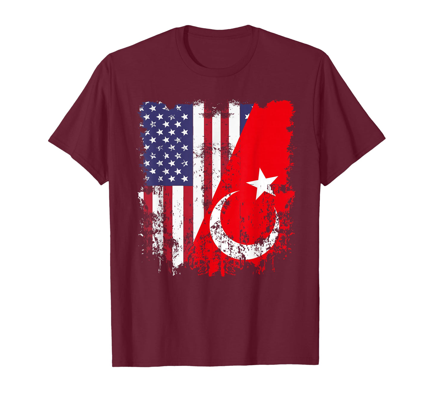 Turkish Roots Half American Flag Turkey Flag T-Shirt