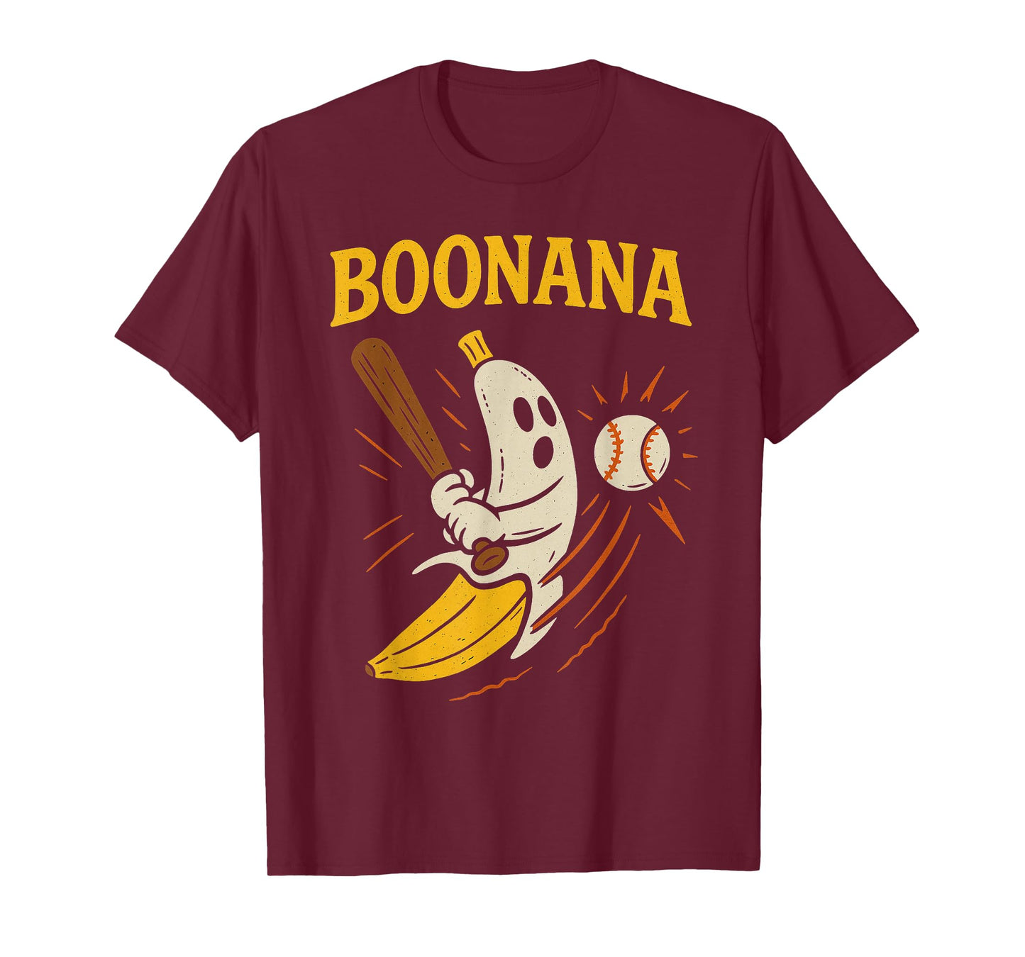 Boonana Baseball Funny Halloween Ghost Spooky Banana Costume T-Shirt