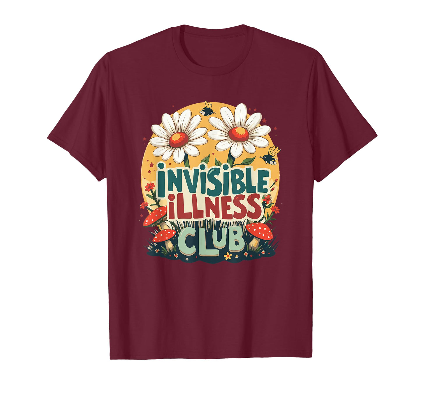 Cute Invisible Illness Social Club ,Floral Hidden Disability T-Shirt
