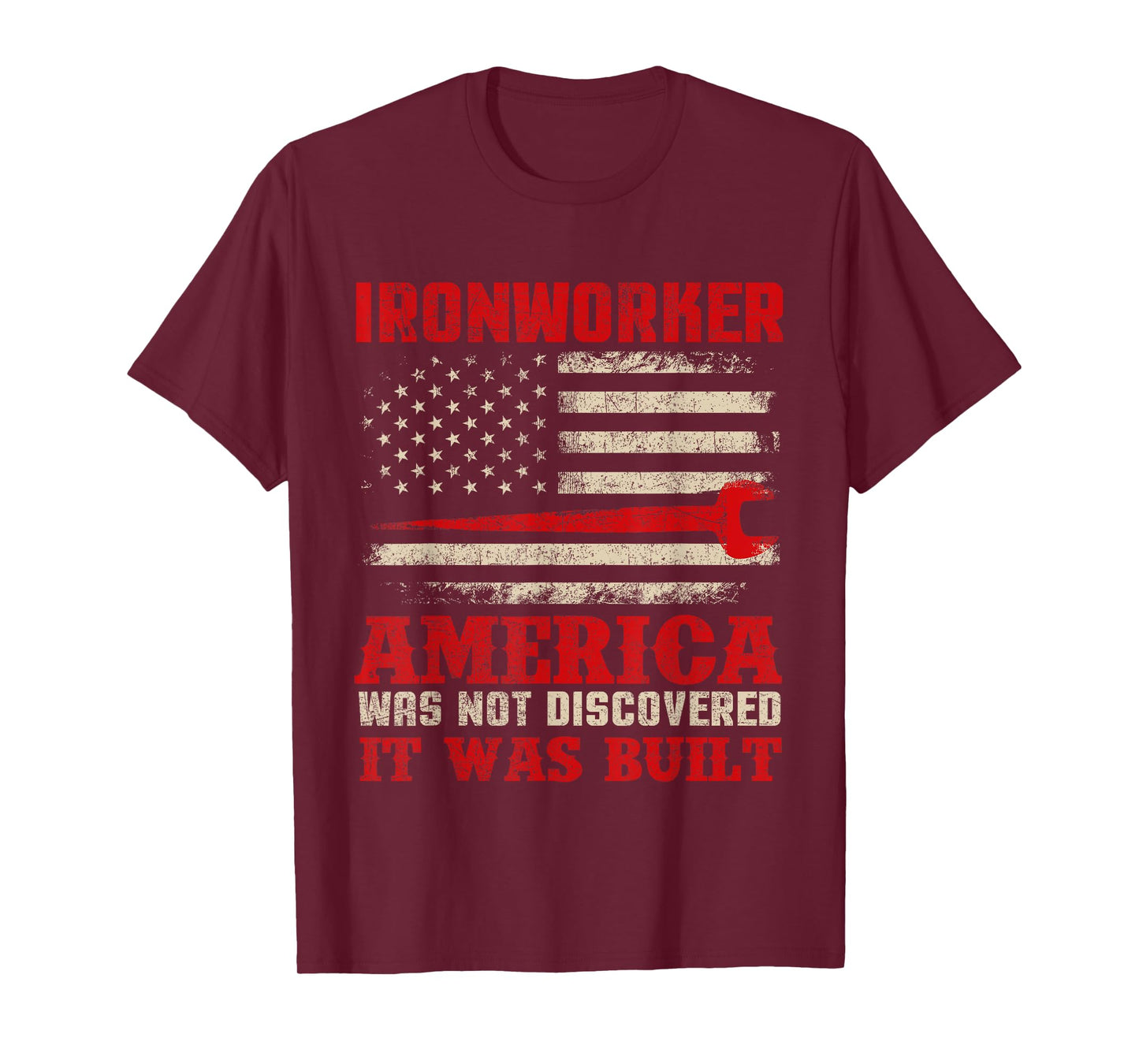 Ironworker - American USA Flag Ironworking Worker Rodbuster T-Shirt