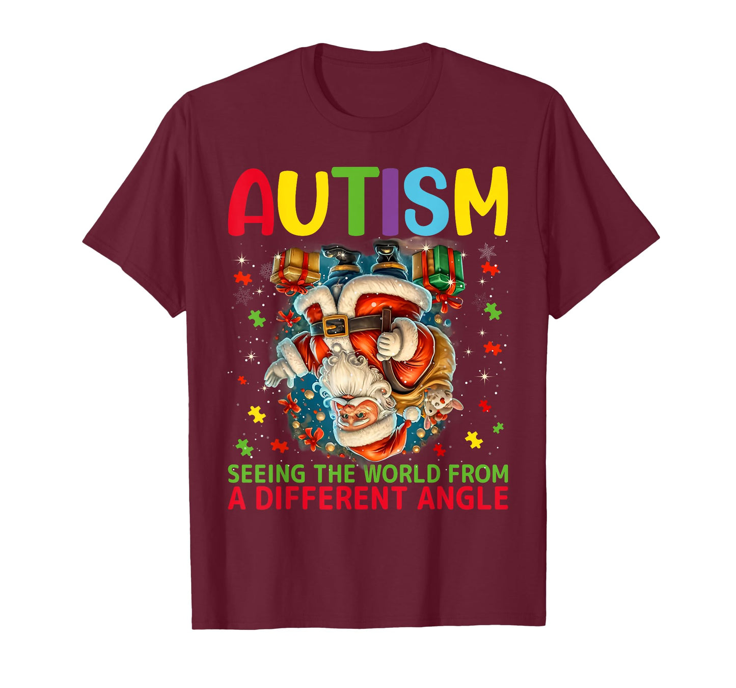 Autism Christmas Autistic Xmas Day Love Autism Awareness T-Shirt