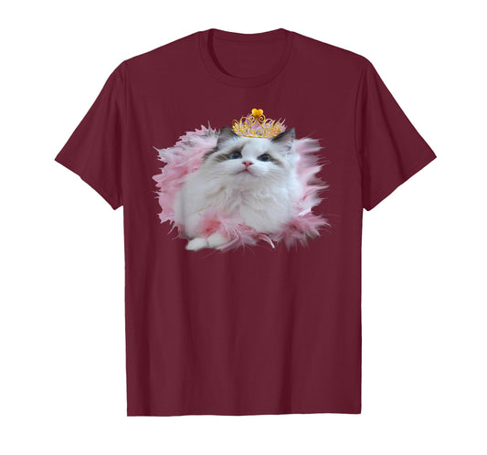 Cute Kitten Crown Princess with tiara apparel for cat lovers T-Shirt