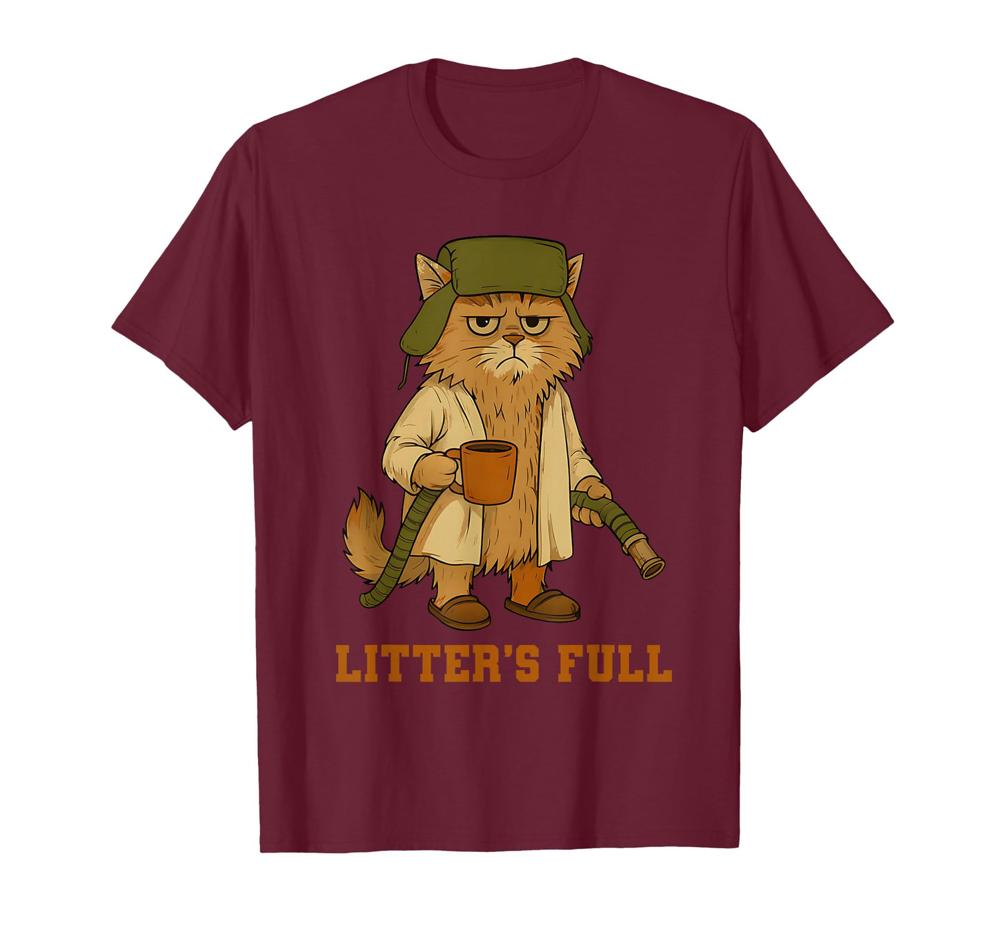 Hilarious Litter’s Full Funny Coffee Cat Lovers Christmas T-Shirt