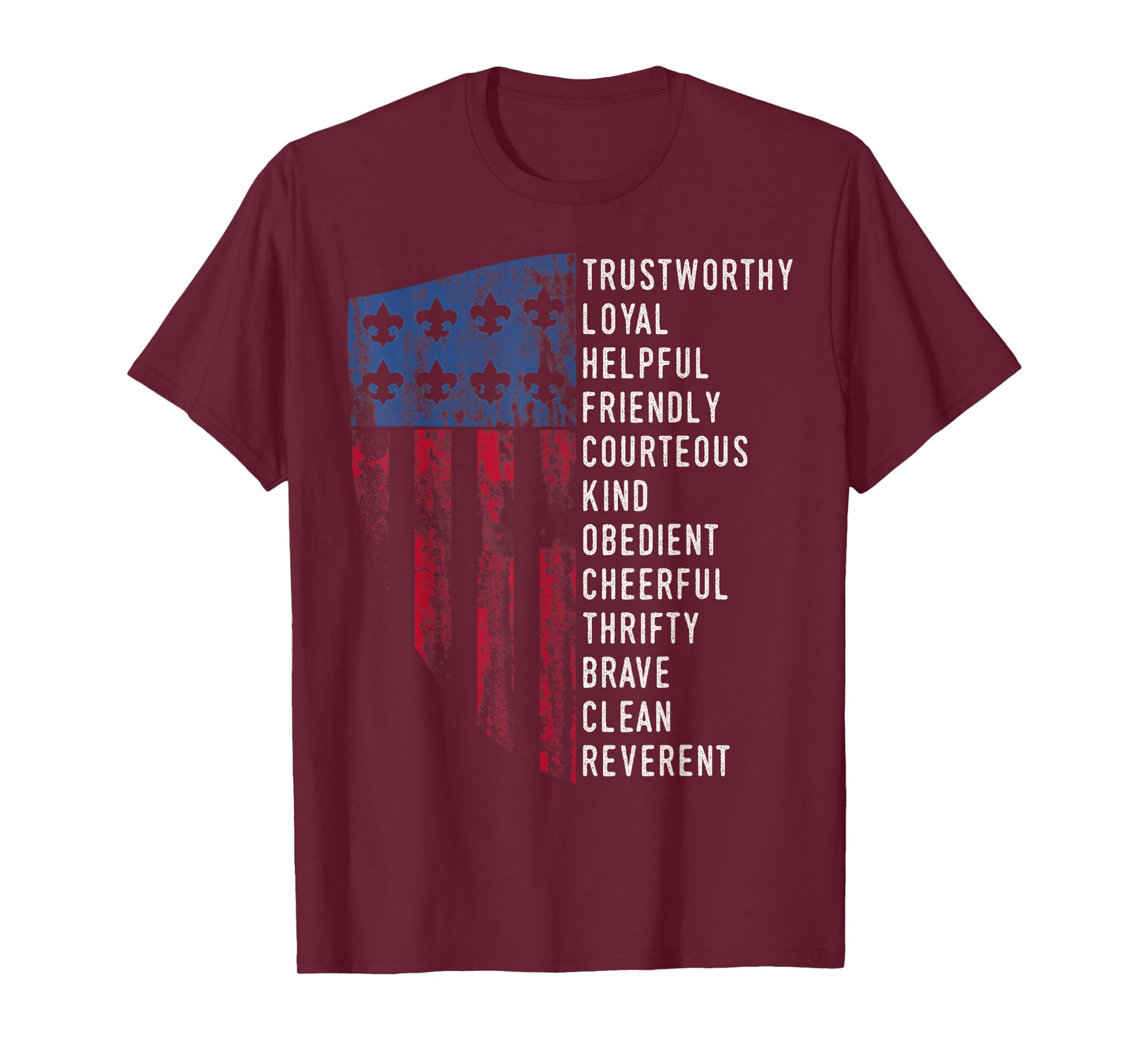 Vintage Scouting Gift | US America Flag Scouting Law T-Shirt