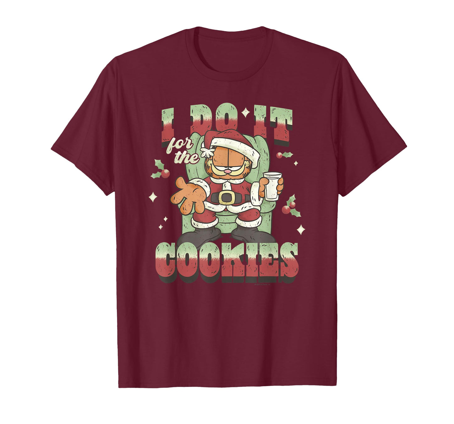 Garfield Christmas I Do It for The Cookies Holidays Portrait T-Shirt