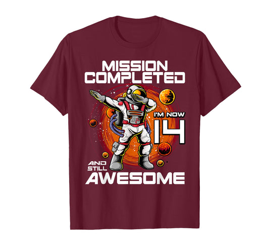 14th Birthday Astronaut 14 Years Old Outer Space Birthday T-Shirt