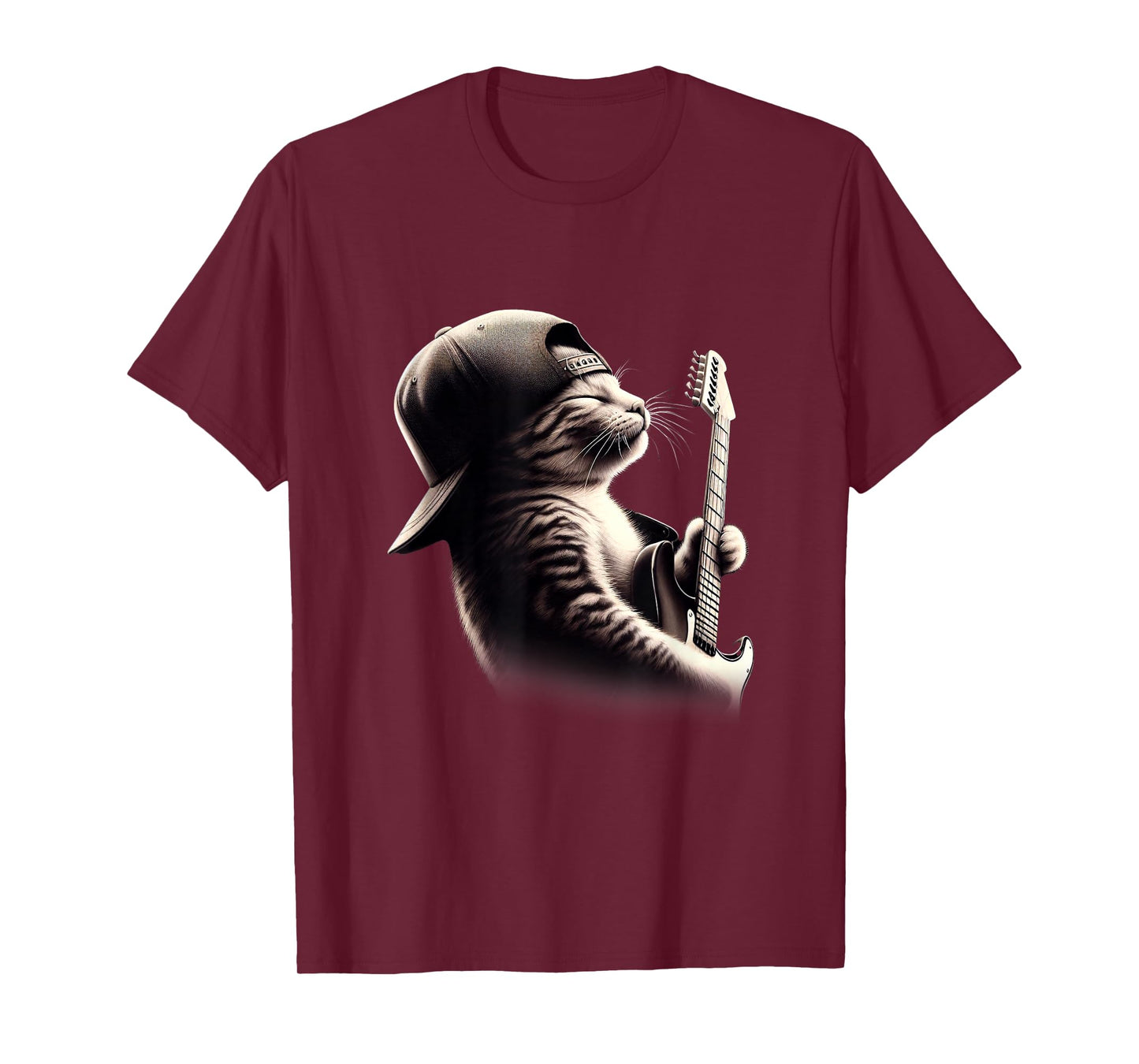 Cat Playing Guitar - Funny Rock Music Guitar Cat T-Shirt