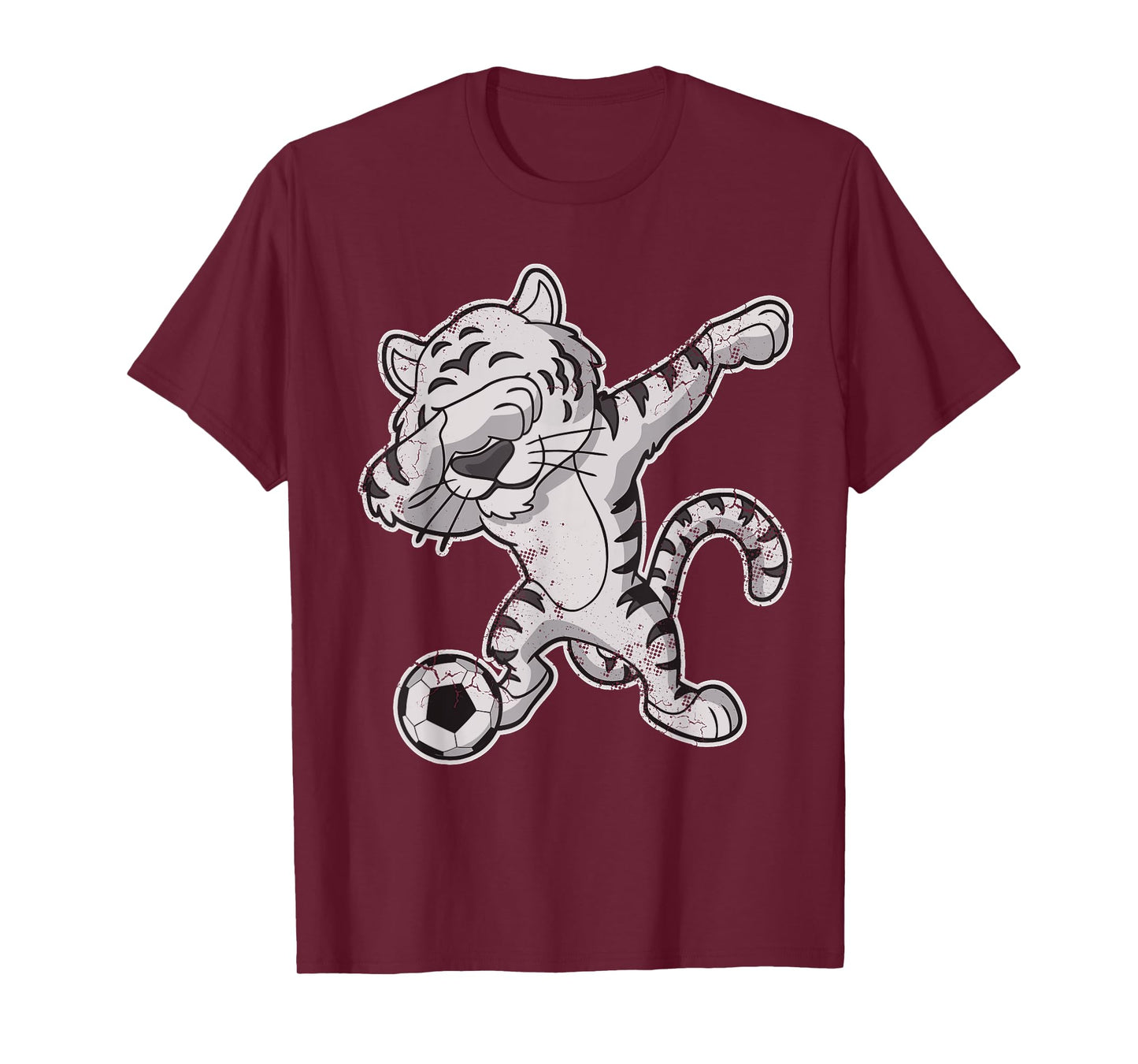 Dabbing White Tiger Soccer Team Player T-Shirt