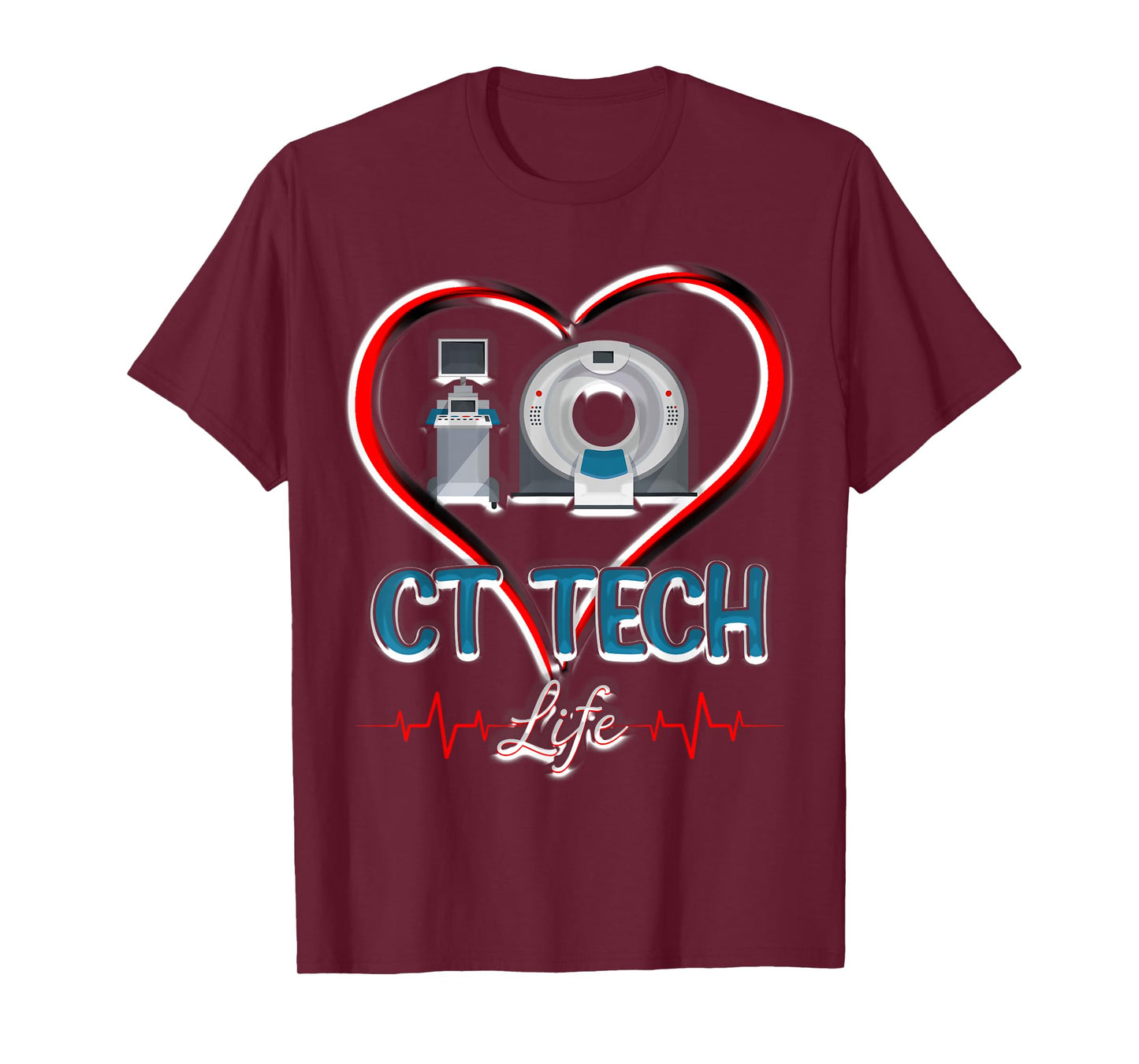 CT Tech Life Heart Funny Technologist T-Shirt