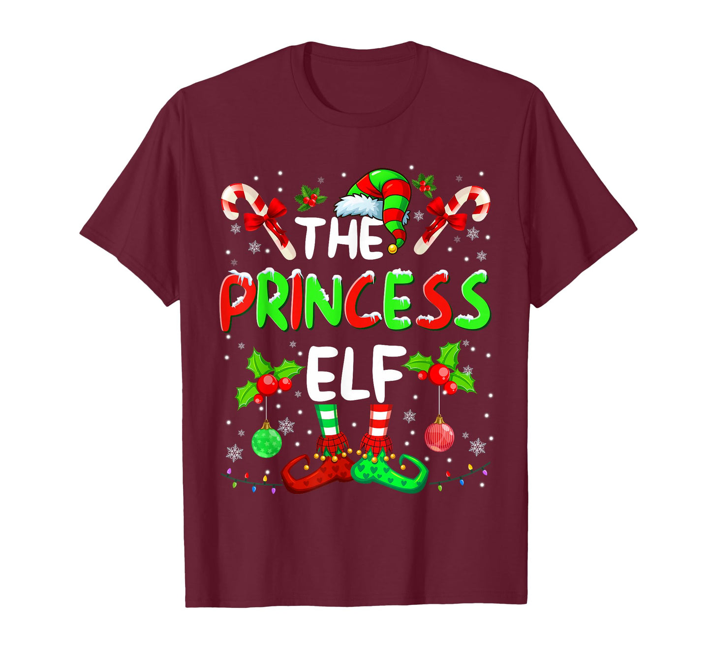 The Princess Elf Costume Pajamas Pjs Christmas Xmas Men Boy T-Shirt