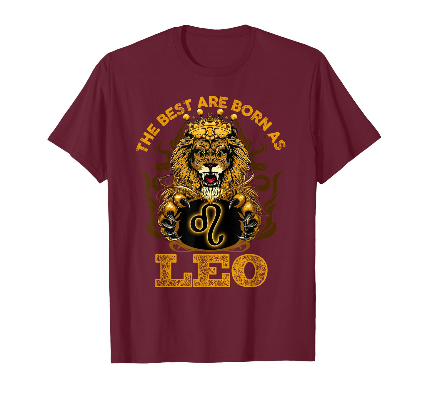Lion Graphic Art July August Birthday Design Leo Zodiac Sign T-Shirt
