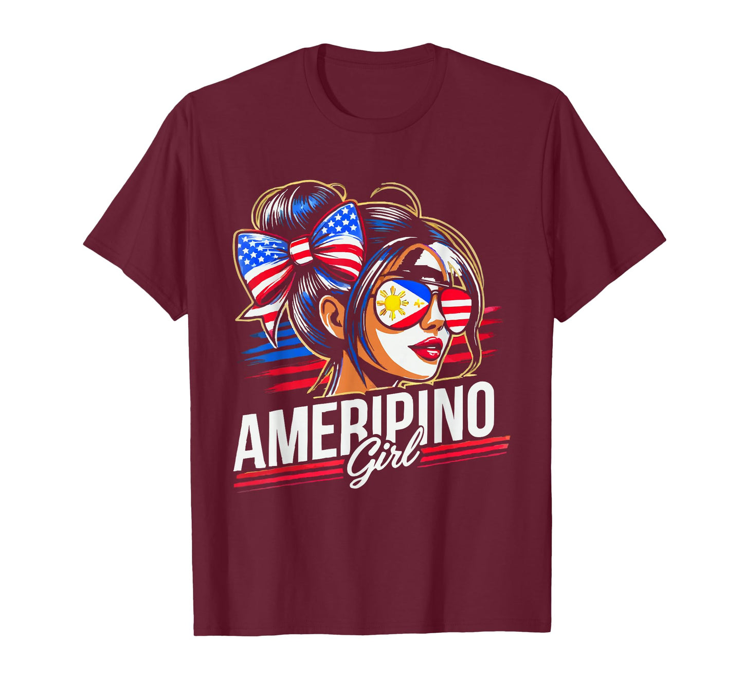 Half Filipino Half American USA Flag Philippines America T-Shirt