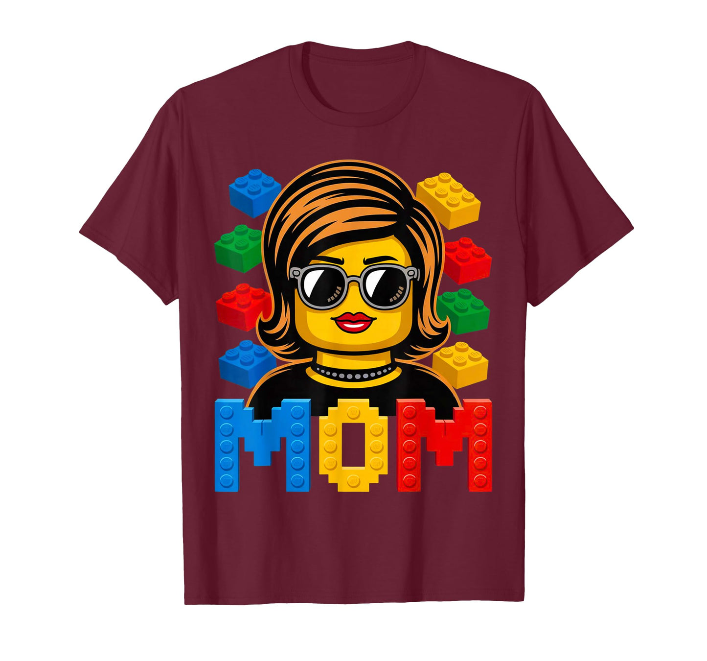 Family Mom Master Builder Building Bricks Blocks Mothers Day T-Shirt