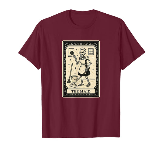 Maid Tarot Card - Halloween Spooky Gothic Cleaning Lady T-Shirt
