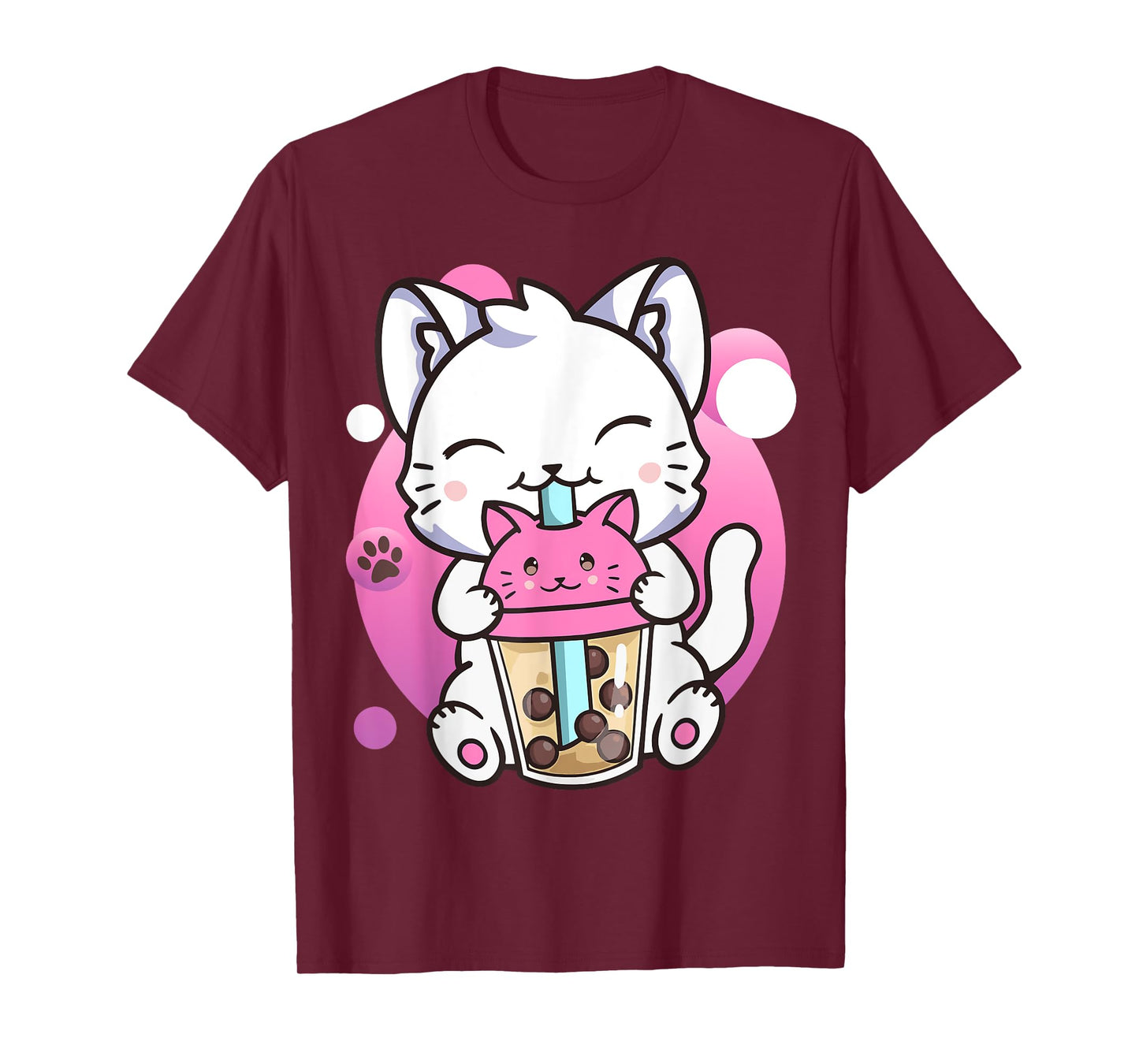 Cat Boba Tea Kawaii Anime Kitten Gifts For Men Women Teens T-Shirt