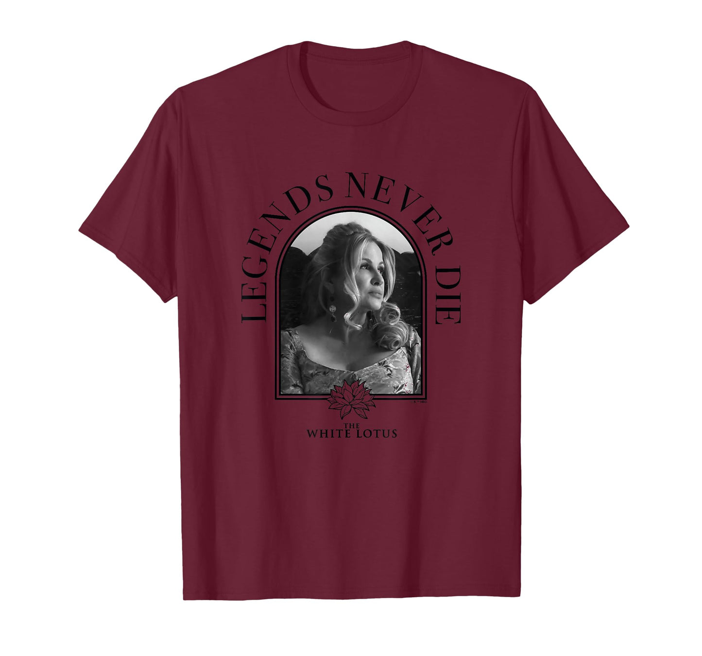 The White Lotus Black & White Tanya Legends Never Die Frame T-Shirt