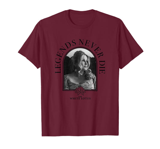 The White Lotus Black & White Tanya Legends Never Die Frame T-Shirt