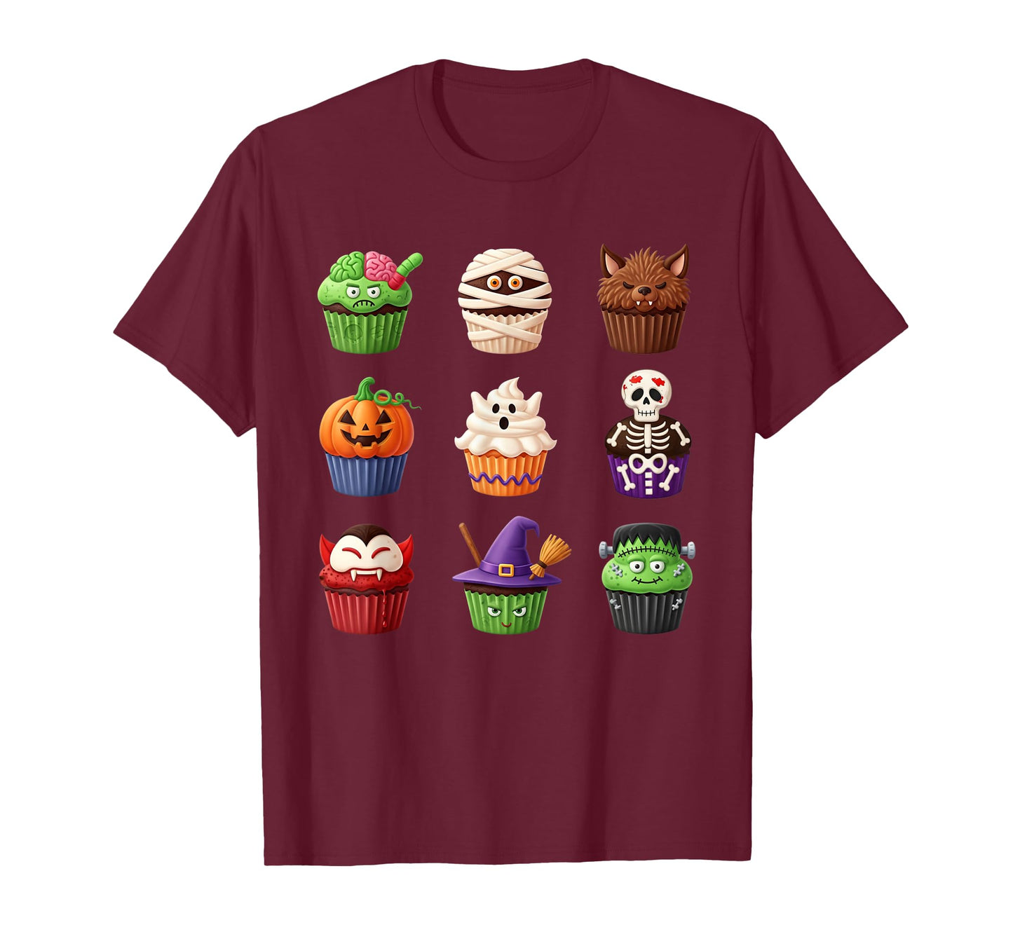 Cute Halloween Bakery Cupcake Dessert Men Women Boy Girls T-Shirt