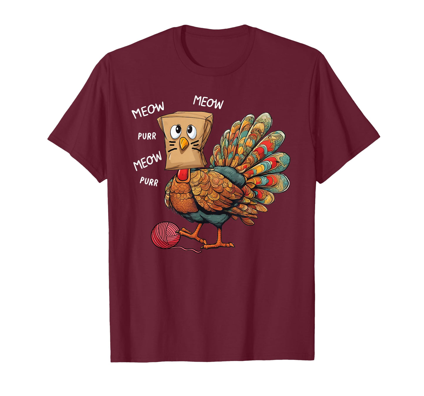Thanksgiving Turkey Meow I'm a Cat Funny Thanksgiving Men Women Girls Kids T-Shirt