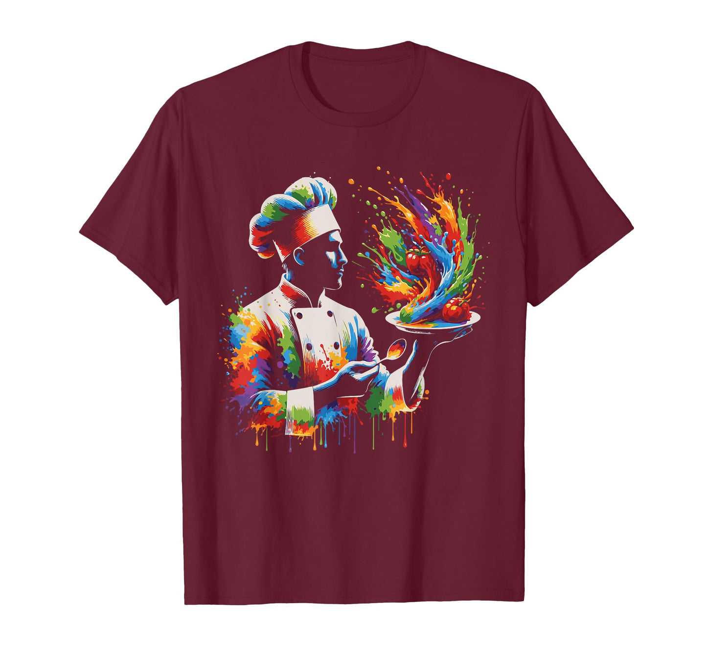 Colorful Chef Design with Splash Art, Kitchen Cooking Lovers T-Shirt