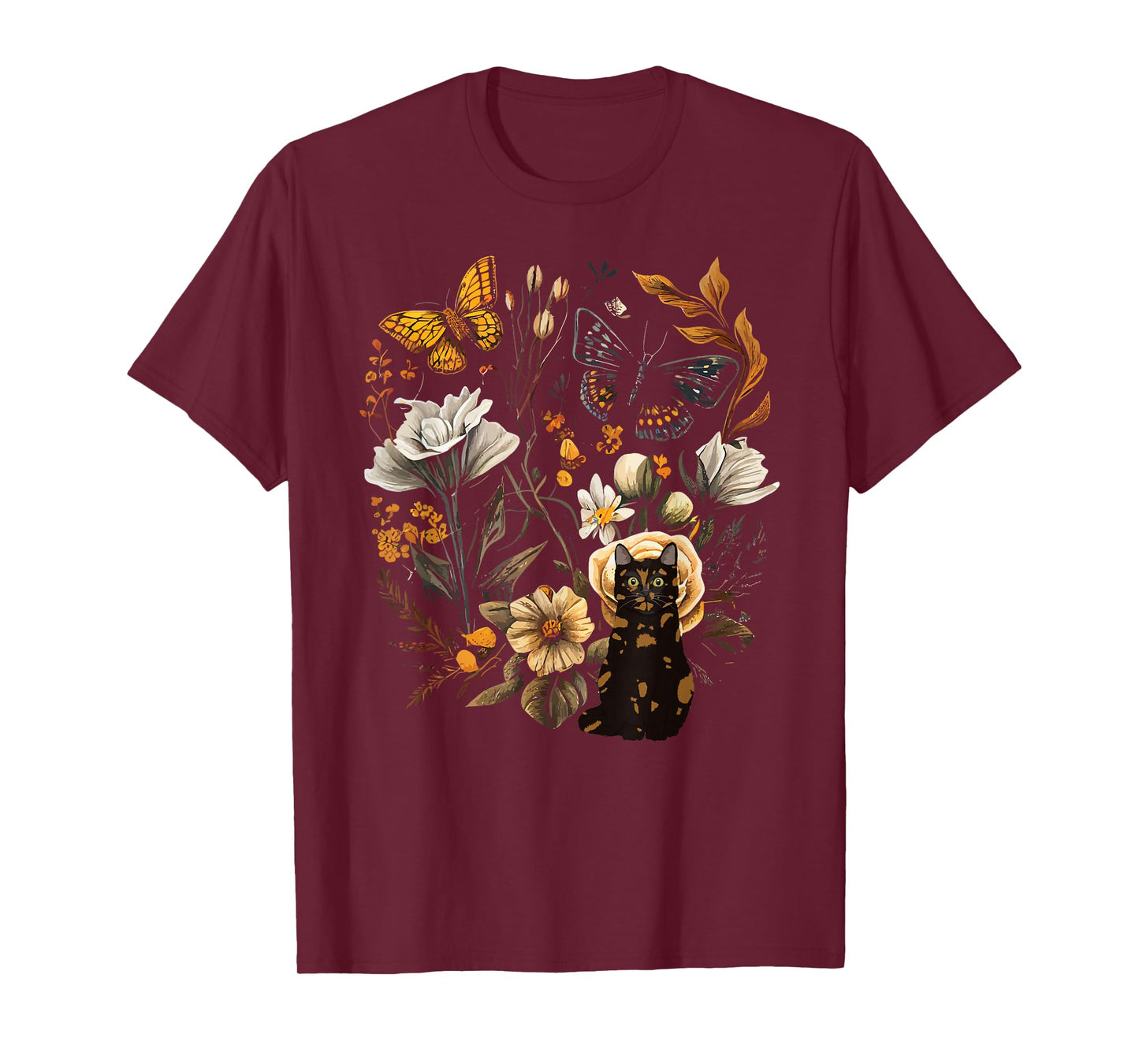 Tortie Cat Owner Flowers Tortie Cat Mom Tortie Cat Dad T-Shirt