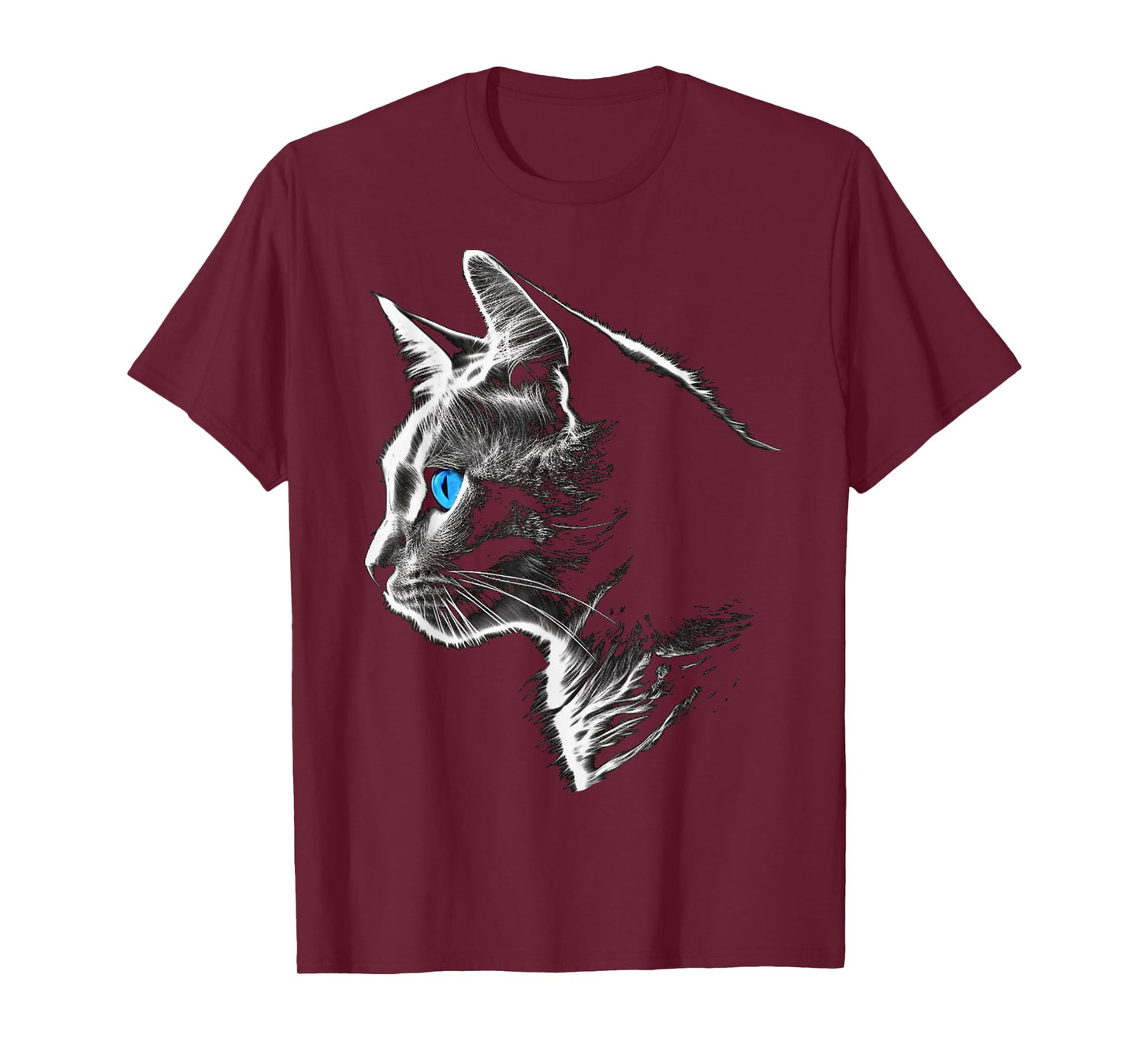 Cat Blue Eyes - Pet Animal Art Cat T-Shirt for Men Women Kids